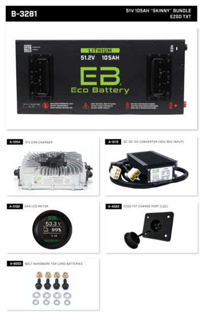 Eco Battery 51v 105ah Lithium Conversion for Club Car Models