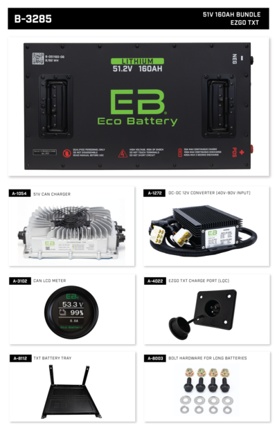 Eco Battery 51v 160ah Lithium Conversion for Club Car Models