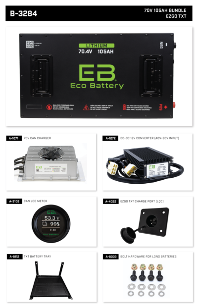 Eco Battery 70v 105ah Lithium Conversion for Club Car Models
